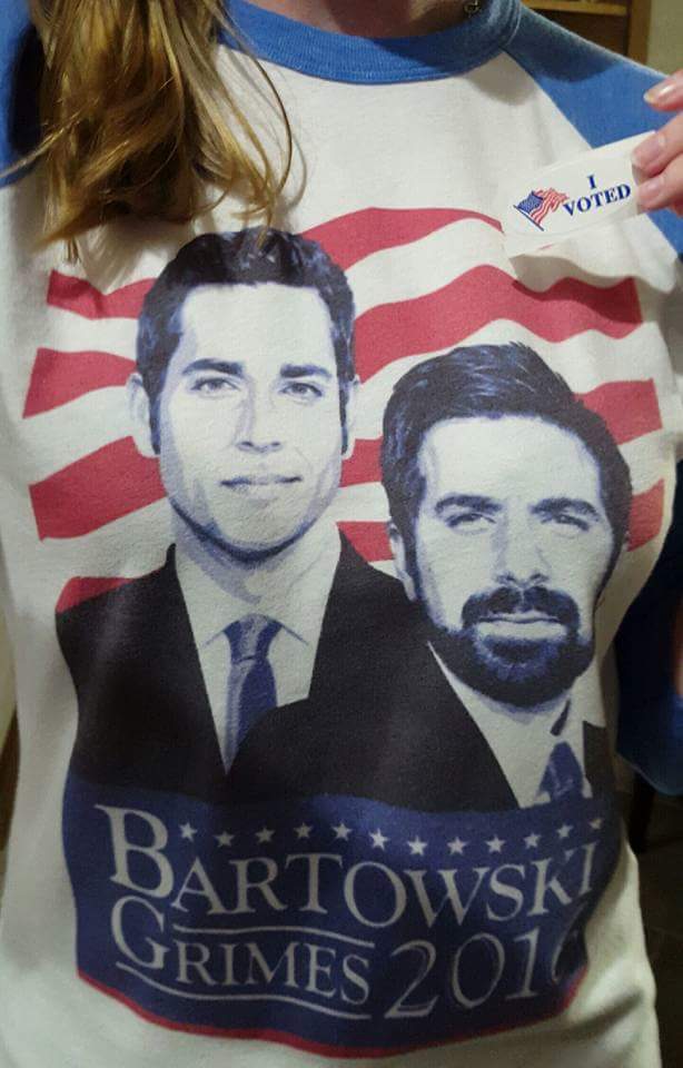 ChrismanAshley's tweet photo. A year ago today we voted in the 2016 election. Crazy its already been a year!
#BartowskiGrimes2016
#ImWithNerd
#BringBackChuck
@ZacharyLevi https://t.co/vzUcaI2pGf