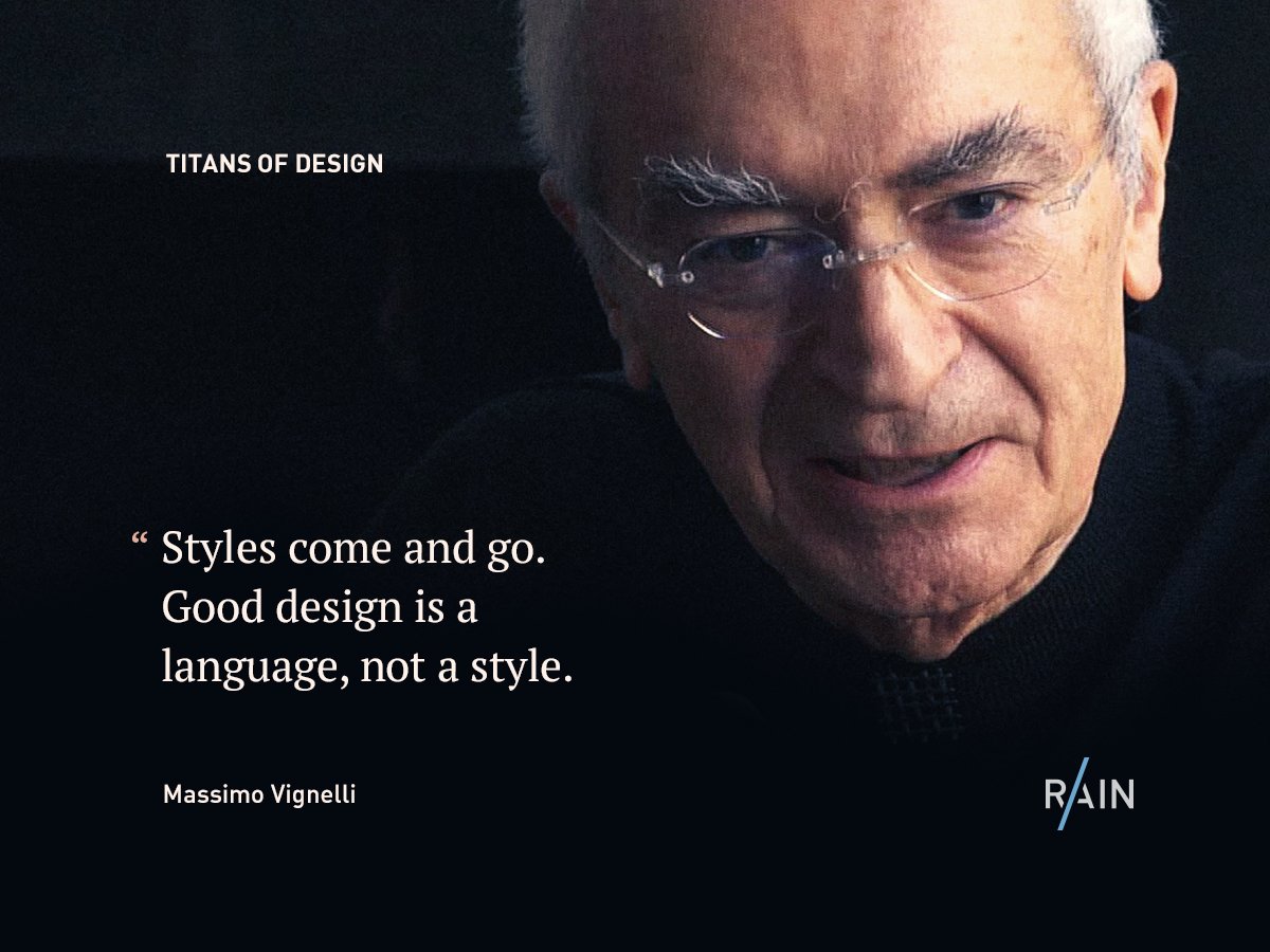 raincreativelab's tweet photo. Styles come and go.
#TitansOfDesign https://t.co/c2gQn89LJM