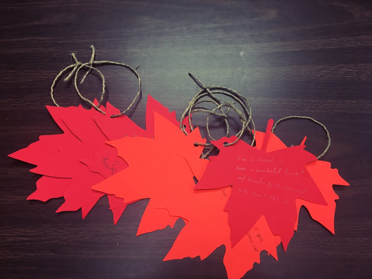 Level A/B wrote on leaves of gratitude. Tune in to our Instagram to see what our students are grateful and/or thankful for!