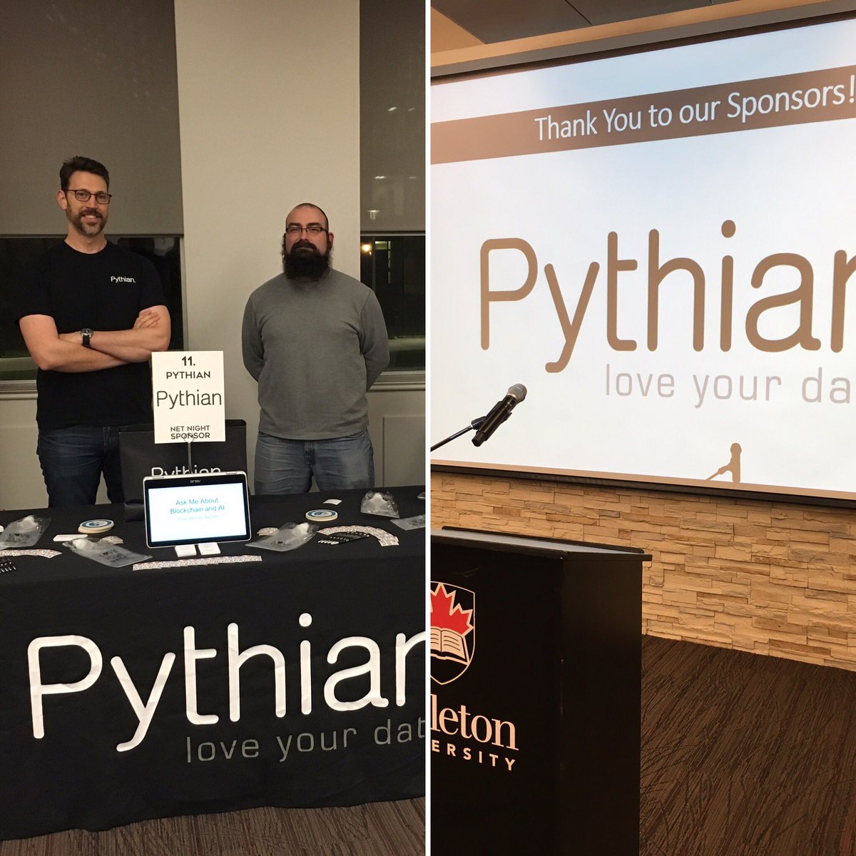 UberGeekTina's tweet photo. We are here @Carleton_U for #netnight. Come by and chat!! AI, Big Data, Blockchain, AWS... curious yet? 🤓@alexlovelltroy @varxint @Julia_Duffy1 https://t.co/MtaXpedJ2R