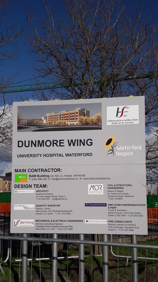 hospicewalk's tweet photo. Great to see work progressing on the new regional palliative care unit at University Hospital #Waterford! Help us raise the remaining €2M by joining us this SUN 12 NOV for our 5th annual A Walk to Remember in the Kilbarry Eco Park. Register online at https://t.co/gkzsrMIJKC  🌻 https://t.co/CeNT1HBHJY
