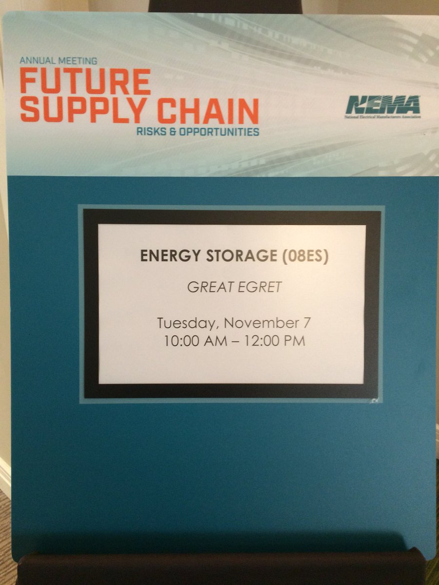 HollandNEMA's tweet photo. Day 1 at the 2017 NEMA AMM in Bonita Springs, FL. Had an extremely informative meeting with the Energy Storage Systems Section. #AMM17 https://t.co/TzULkdJOQD