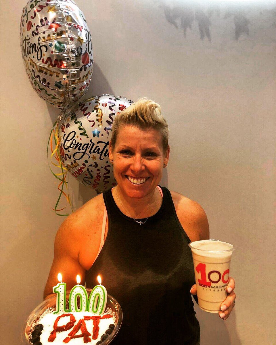 BMF_Squad's tweet photo. #100thClass ALERT! Congrats to our very own, @Pat_Velasquez who just completed her 100th class here at Body Machine Fitness. ππ― π π―π
We love celebrating with our #BMFers! https://t.co/ua3lpr14OT