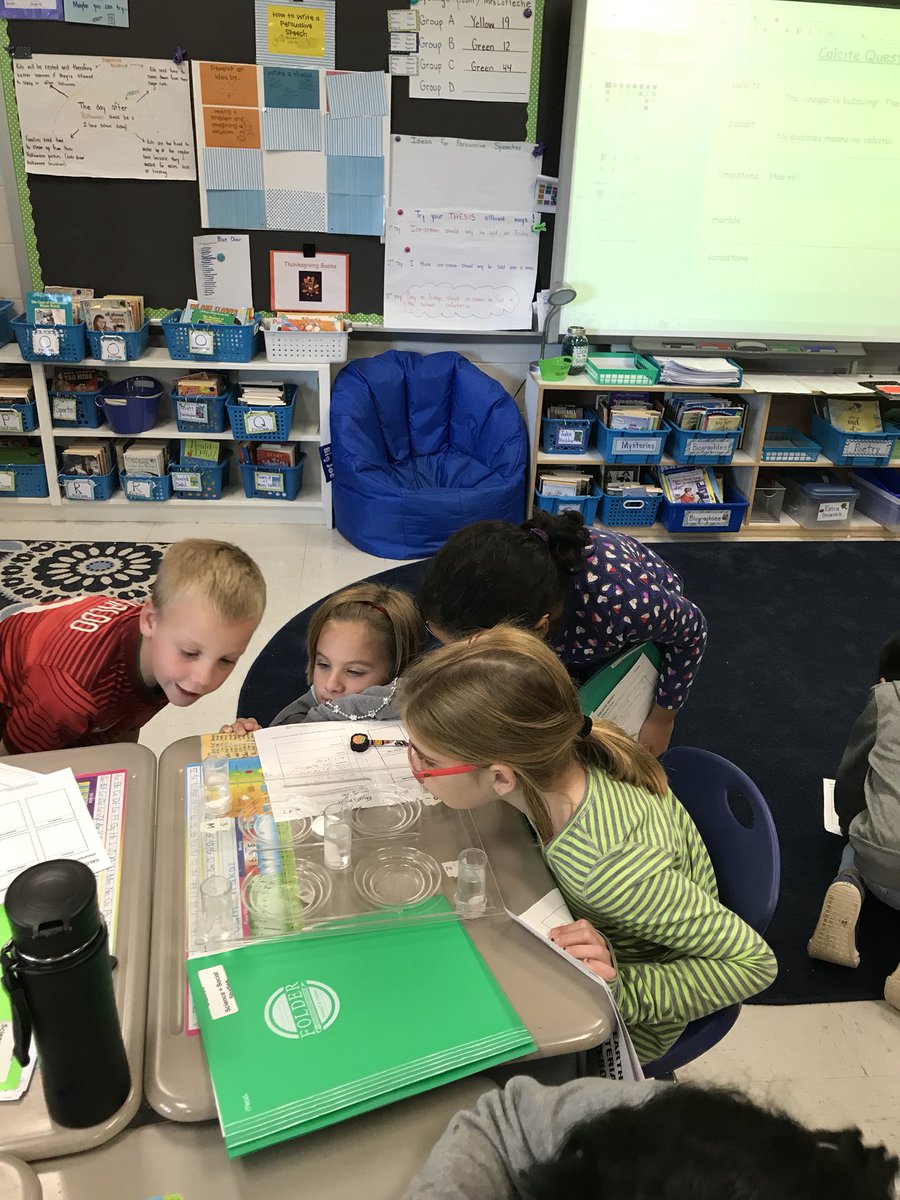 MrsStroly's tweet photo. Working with Mrs. Gentilcore's class to investigate which rocks contain calcite #geologistsatwork https://t.co/CB70oKjbcf