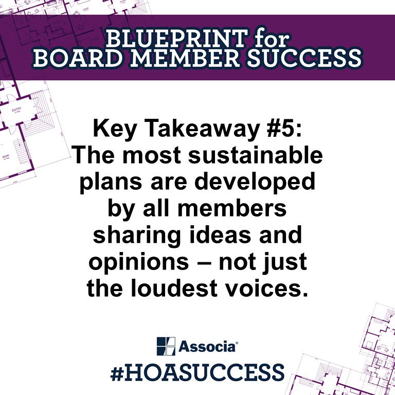 Associa's tweet photo. The most sustainable plans are developed by all members sharing ideas and opinions – not just the loudest voices. #HOAsuccess https://t.co/fKxKvmOldM