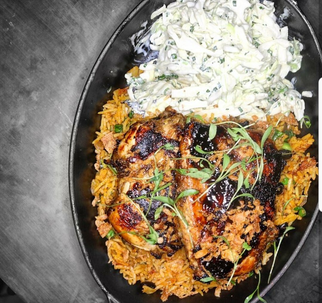 theeatsblog's tweet photo. @earlsrestaurant you did it again! #issawinner New Jerk Chicken dish with slaw and rice. Who knew Canadians could make Jamaican food?! 👏🏽 https://t.co/XkXMlNYOOP