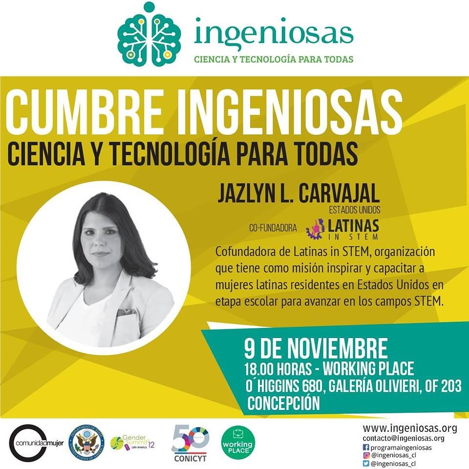 quehayenconce's tweet photo. #QueHayEnConce #Mañana
Cumbre Ingeniosas en Concepción con Jazlyn Carvajal Ciencia y Tecnologia para todas Jueves 9 de Nov 18:00 hrs En @workingplaceccp https://t.co/idbJsIIe82