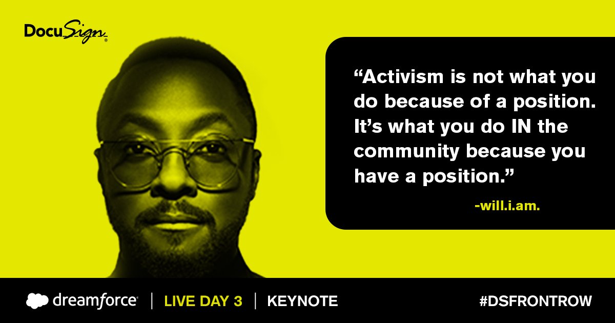 DocuSignIMPACT's tweet photo. #DSFrontRow w/@iamwill at the #Equality Keynote. Help your #nonprofit make an #impact w/the help of @DocuSign: https://t.co/uBIRyZ6mB1 #DF17 https://t.co/PYG51hgQH8