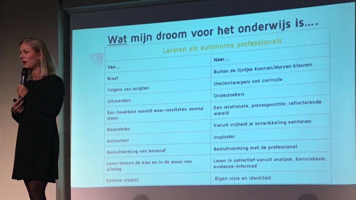 Daisy Mertens (leraar van het jaar 2016) over haar droom voor het onderwijs tijdens Onderwijsdiner #omjs .