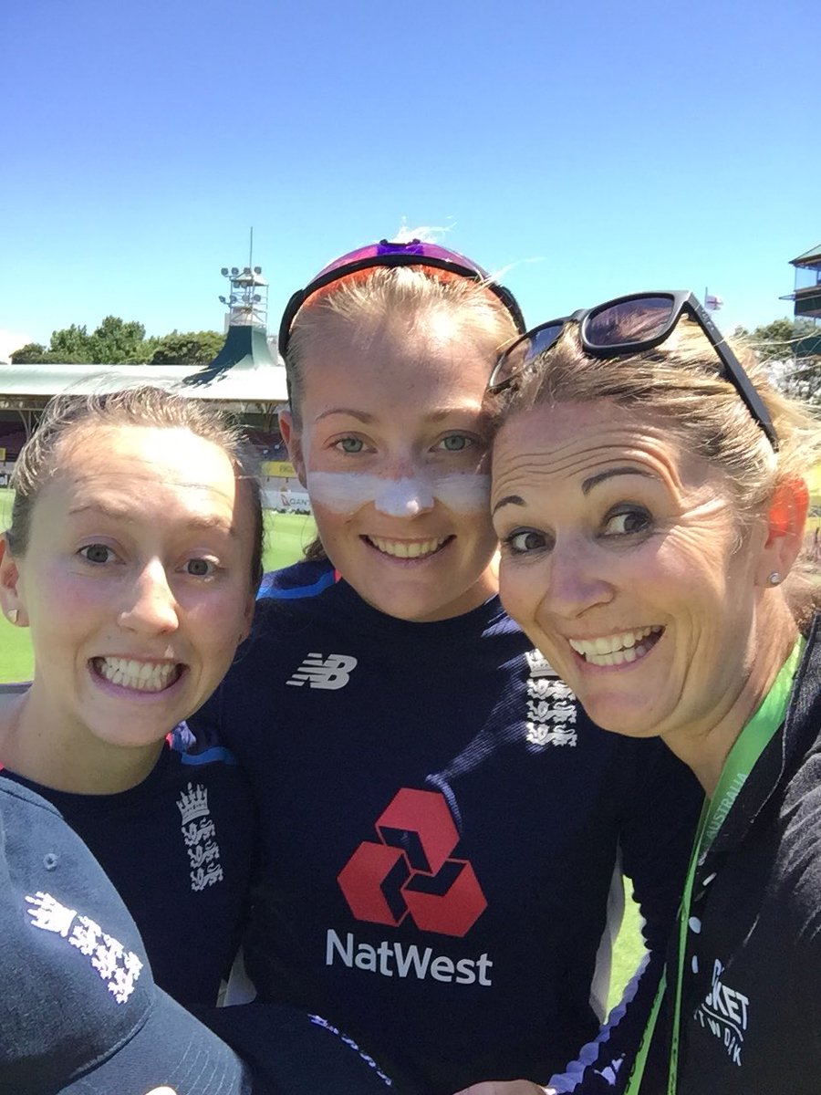 C_Edwards23's tweet photo. Very Proud to present caps 157 (@Sophecc19) and 158 (@fwilson07 ). Good luck girls :) #WomensAshes https://t.co/lQmXImfQvN