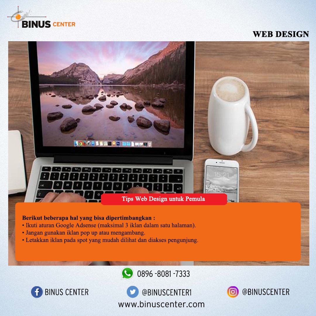 BINUSCENTER1's tweet image. Tips web design bagi pemula .... #binuscenter #tipswebdesign #kursuswebdesignjakarta #tipsdesignpemula #dailyinsight #kursuskomputerjakarta