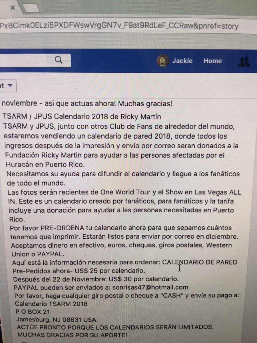 JPUS_PANAMA's tweet photo. Estamos Ayudando A Esta Recaudación De Fondos Para Las Victimas De Puerto Rico A Través De La Venta De Calendarios Del 2018 Ayuda Porfavor https://t.co/AQGVhJg0S3