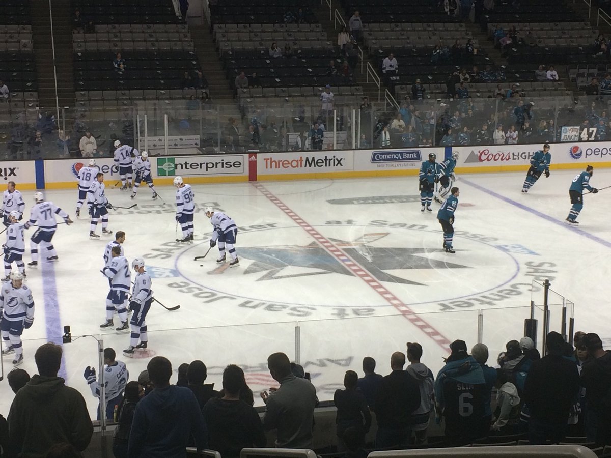 seanyyc's tweet photo. Up close in San Jose #SJSharks cheering for the home team https://t.co/AvFz95NOz6