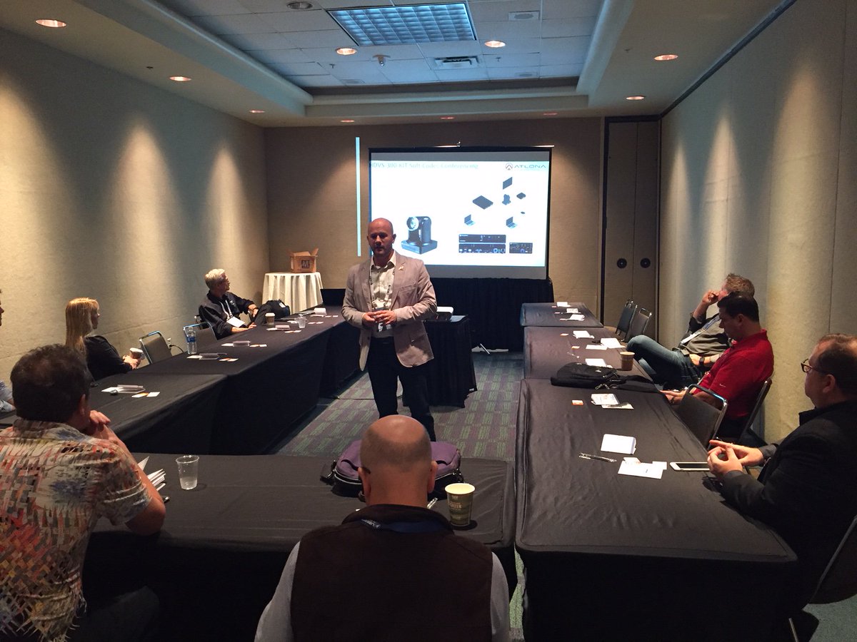 Atlona's tweet image. Atlona recently attended the #TotalTechSummit and enjoyed presenting and meeting with some of our dealers! #avtweeps #HDBaseT