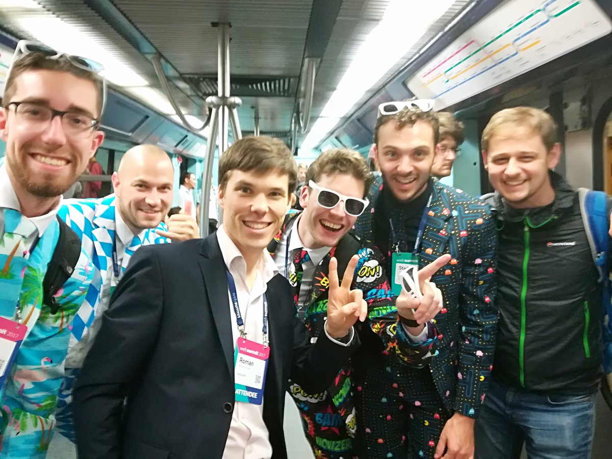 RomanBrytanchuk's tweet photo. These guys [from https://t.co/p6mQM42w2n] to my mind are the most creative attendees of @WebSummit . They even have original job titles: Head of bits and bytes instead of CTO; Head Game Changer instead of CMO. Think different! Do incredible! ;) #websummit #creators #changemakers https://t.co/eEtbHTIH8h