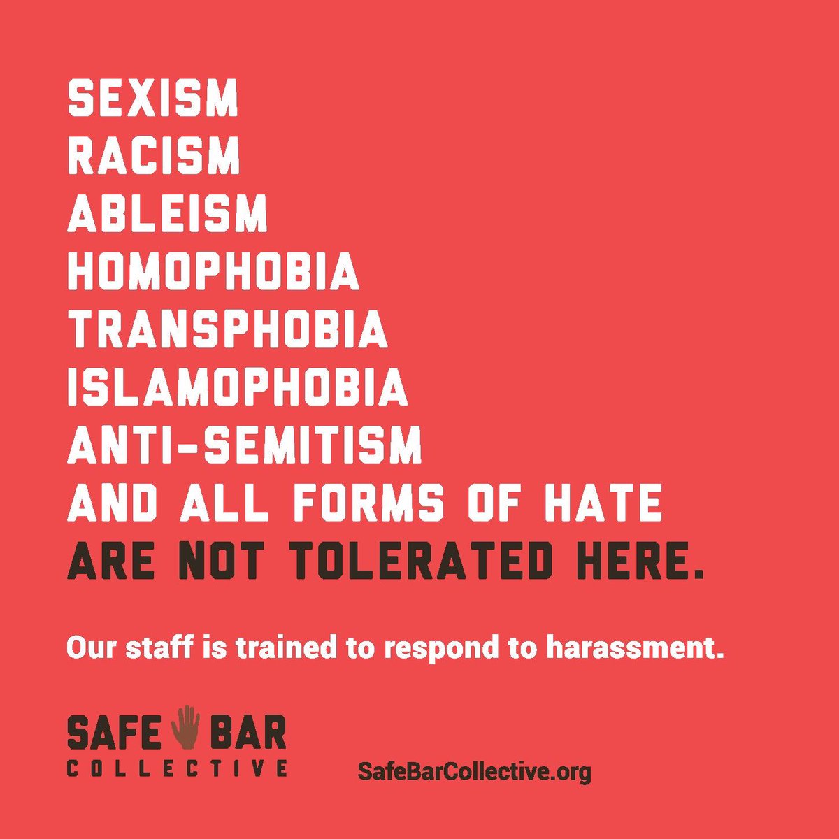 #oneyearundertrump and we're getting these stickers into every bar window that's working with us to #MakeNightlifeSafeAgain. 👊🏾