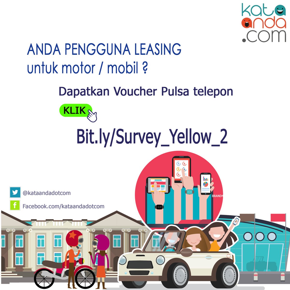 MarkPlus Insight (@mp_insight) on Twitter photo Bagaimana kesan dan pengalaman Anda menggunakan #leasing #motor / #mobil ? Inilah kesempatan untuk menyampaikannya kepada kami dalam survei: Bit.ly/SURVEY_YELLOW_2
Disediakan hadiah pulsa telepon bagi yg memenuhi kriteria. <a href="/the_marketeers/">Marketeers</a> Bagaimana kesan dan pengalaman Anda menggunakan #leasing #motor / #mobil ? Inilah kesempatan untuk menyampaikannya kepada kami dalam survei: Bit.ly/SURVEY_YELLOW_2
Disediakan hadiah pulsa telepon bagi yg memenuhi kriteria. <a href="/the_marketeers/">Marketeers</a>