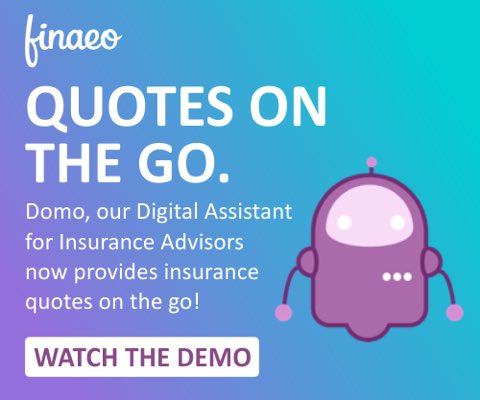 FinaeoHQ's tweet photo. Insurance Advisor? Have you tried Domo, our Digital Assistant that now provides insurance quotes on the go! Watch the Demo - https://t.co/cGcGa6PQ3E | #insurtech17 https://t.co/PWfRgdnwgU