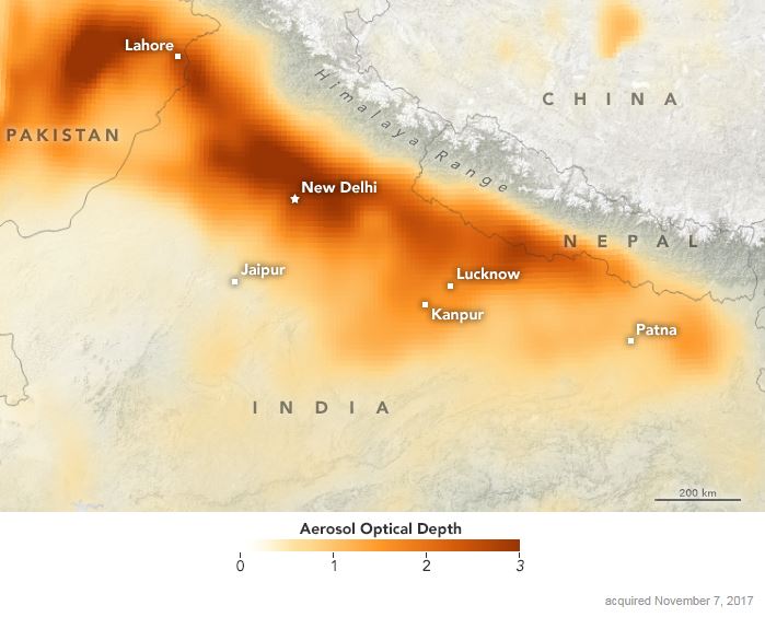 ABP News (@abpnews) on Twitter photo November 7, 2017 pictures from NASA of smog in northern #India and parts of #Pakistan November 7, 2017 pictures from NASA of smog in northern #India and parts of #Pakistan
