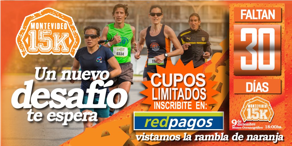 Montevideo15K's tweet image. #15KMontevideo2017
LA CUENTA REGRESIVA YA COMENZÓ!!
La última carrera del año te desafía con los 5K y 15K. 09/12/2017 - 18hs. - Museo Ocean.