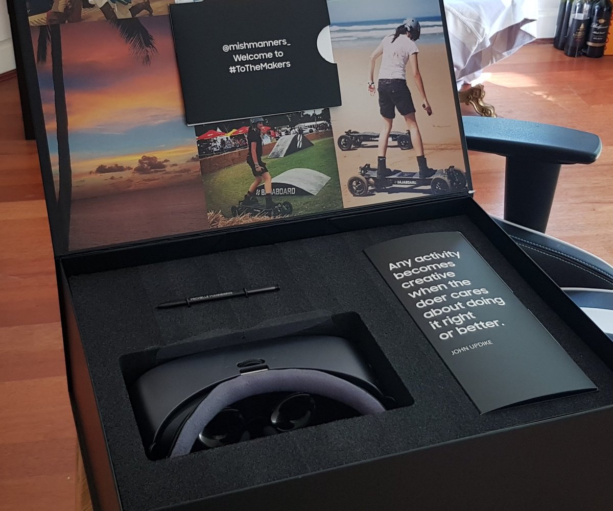 MishManners's tweet photo. Wooooo now part of the #maker community in a bigger way. Thanks #Samsung! #makecreate #innovate #tech @SamsungAU #Note8 #GearVR #TotheMakers #creative #innovative #hack #build #Melbourne https://t.co/o6SnZs5u0b