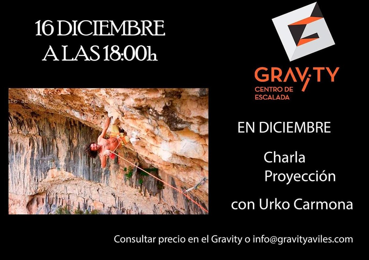 Conferencia y proyección del documental "escalando el presente" con su protagonista Urko Carmona Barandiaran, en Gravity