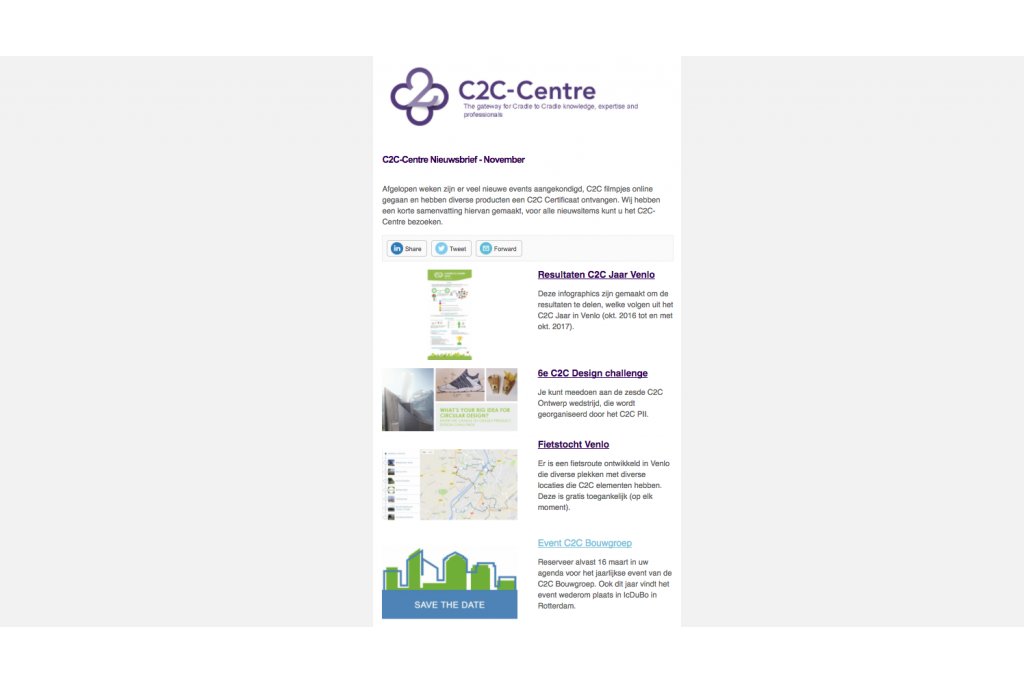 Nieuwsbrief zojuist verstuurd! #CradletoCradle <a href="/C2CVenlo/">C2C Venlo</a> <a href="/C2CBouwgroep/">C2CBouwgroep</a> @C2Ccertified c2c-centre.com/news/nieuwsbri…