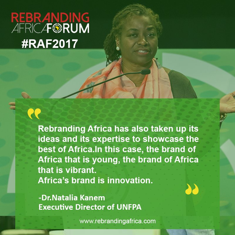 RebrandingAF's tweet photo. Dr.Natalia Kanem @Atayeshe delivered an inspiring speech on what Rebranding Africa is about regarding the demographic dividend project.#RAF2017 #PutYoungPeopleFirst https://t.co/5oOODZYG5F