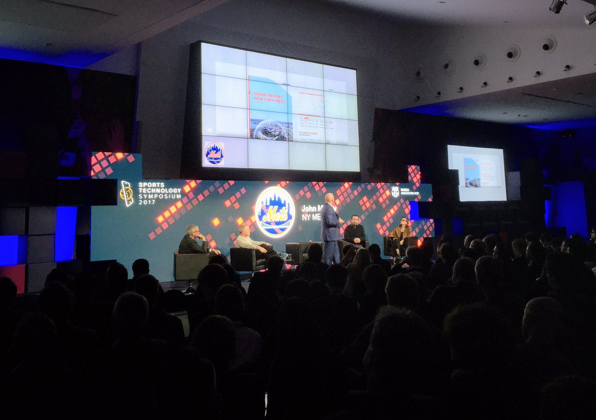 LeBastif's tweet photo. John McKay of the @Mets speaking @ the #FCBSportsTech conference about the need for drone detection & security in stadiums and showing off the @Dedrone installation #in #UAVsecurity https://t.co/biowFJpspI