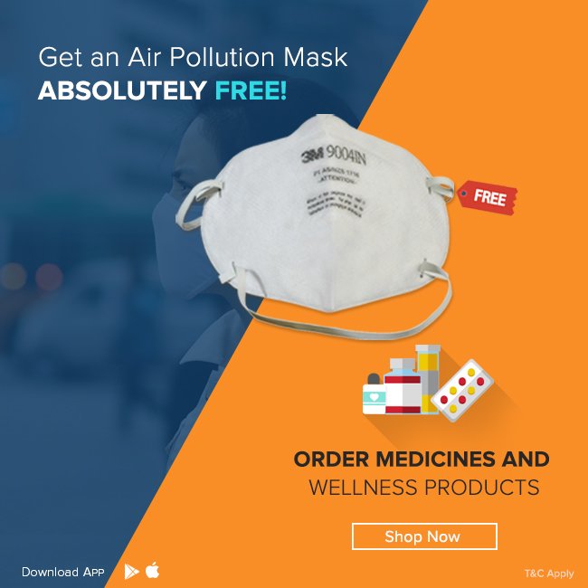 HeyCareApp's tweet photo. We’re Inhaling #Polluted_Air, Fight with the #health emergency with HeyCare. Order Meds & OTC worth or above INR 500 & get a #Respiratory Mask FREE @ https://t.co/6pgutJNLsm https://t.co/3Z41wJfEzw