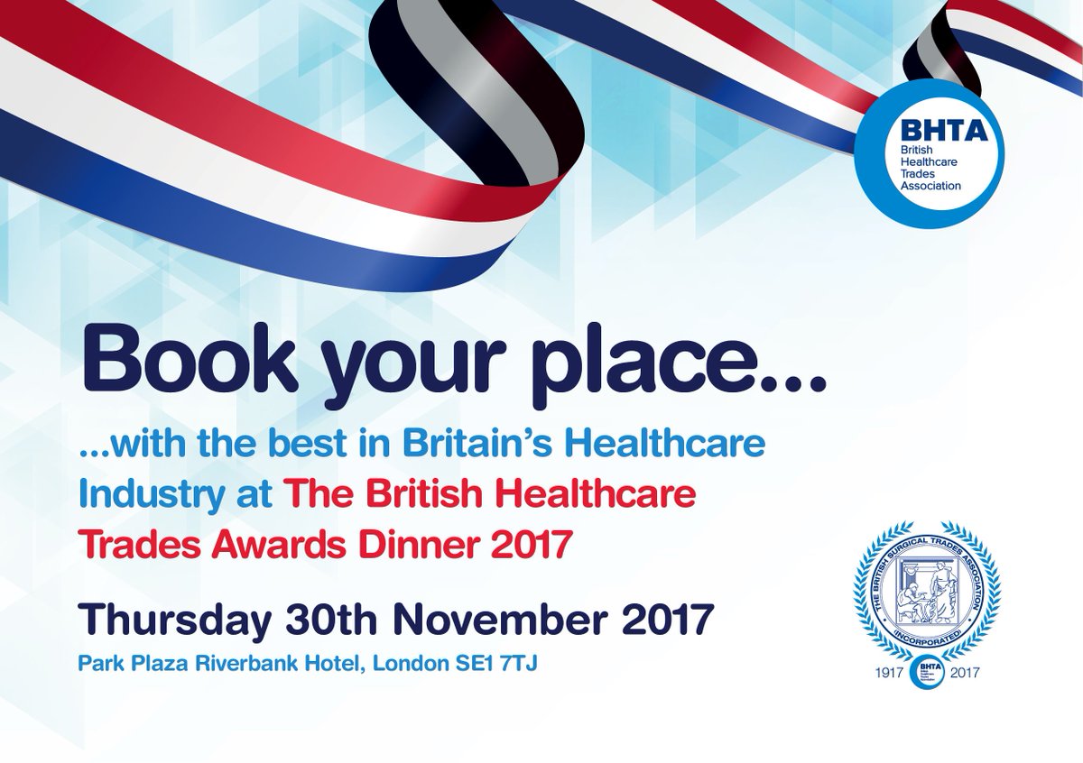 weareBHTA's tweet photo. Don't forget to book your place at the BHTA Awards Dinner 2017 - for booking forms please click here: https://t.co/6xuLioW9mT
#BHTAawards https://t.co/ezRqKQAhTd