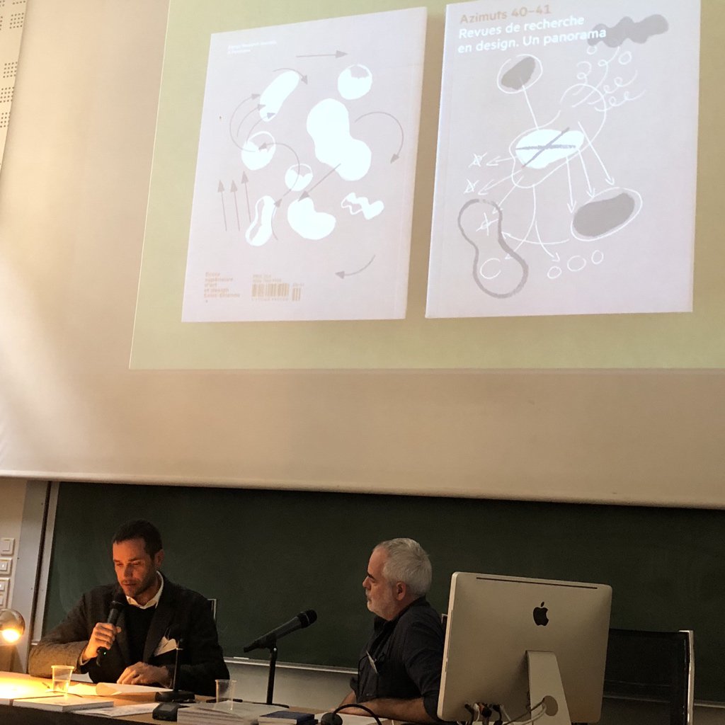 AnthonyMasure's tweet photo. Présentation de la revue de recherche #Azimuts #ESADSE Saint-Étienne par #MarcMonjou et #SamueilVermeil 
#SalonGraphique @CNAPfr https://t.co/GpisvgubEM