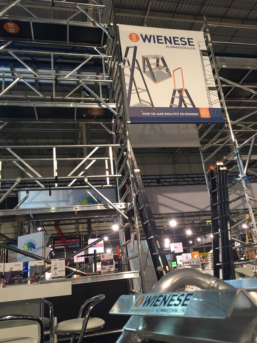 Na twee mooie dagen op de @SGA_EH komen we vandaag toe aan de laatste dag. Vanaf 1 uur heet het #Wienese team u van harte welkom! We staan op stand 177. Gratis tickets vind u hier: bit.ly/2yuH8mE 

#nieuweinnovatie #rolsteigers #wetgeving2018