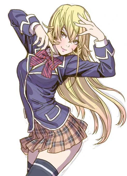 「食戟のソーマ」のえりな様描きました。変なポーズ。 