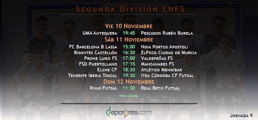 Deporpress's tweet photo. [Futsal LNFS ] Resultados clasificación y próxima jornada en Segunda División https://t.co/WiMuxoZalq