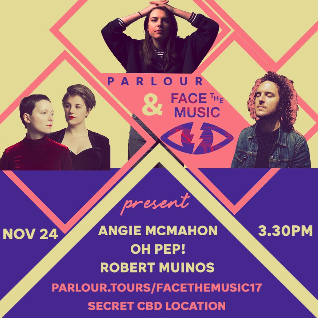 robertmuinos's tweet photo. Hey, I'm playing a show with Angie McMahon &amp; @OhPep !
Thanks a lot to @FaceTheMusicAus  and @parlourgigs for putting it on! https://t.co/HbCOz04Sr6