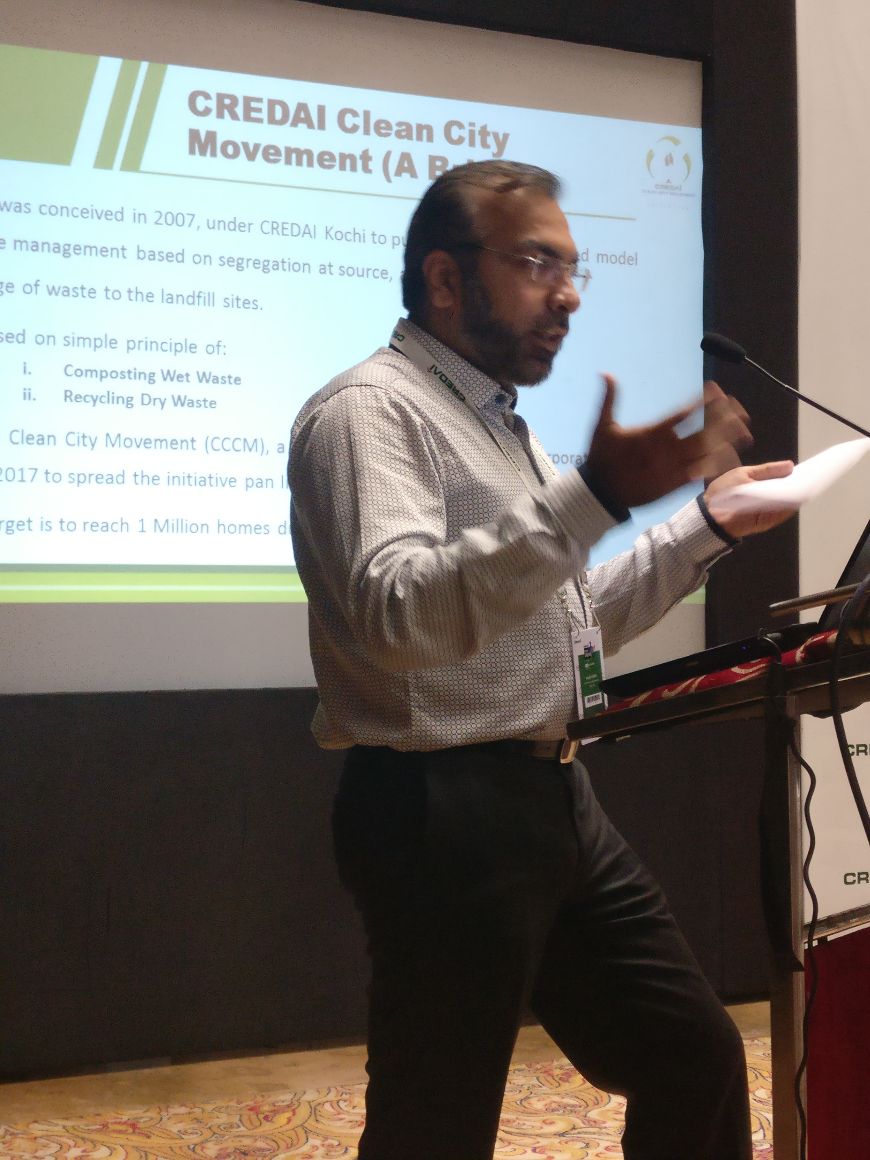 CREDAINational's tweet photo. More than 80,000 homes will have proper waste management systems where 1,000 ton of waste will be processed daily: Dr. Najeeb Zackeria, President of CREDAI #CleanCityMovement, on the successes & achievements of the last year. #CredaiECGC https://t.co/Wyjk3IlVdO