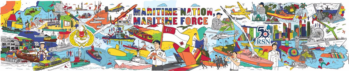 mindefsg's tweet photo. #RSN50atVivo is now officially open ⚓ Catch the #RSN50 Doodle Wall at @VivoCitySG's atrium depicting the Navy's heritage and milestones 🎨 https://t.co/sN0Y1TMZ0J