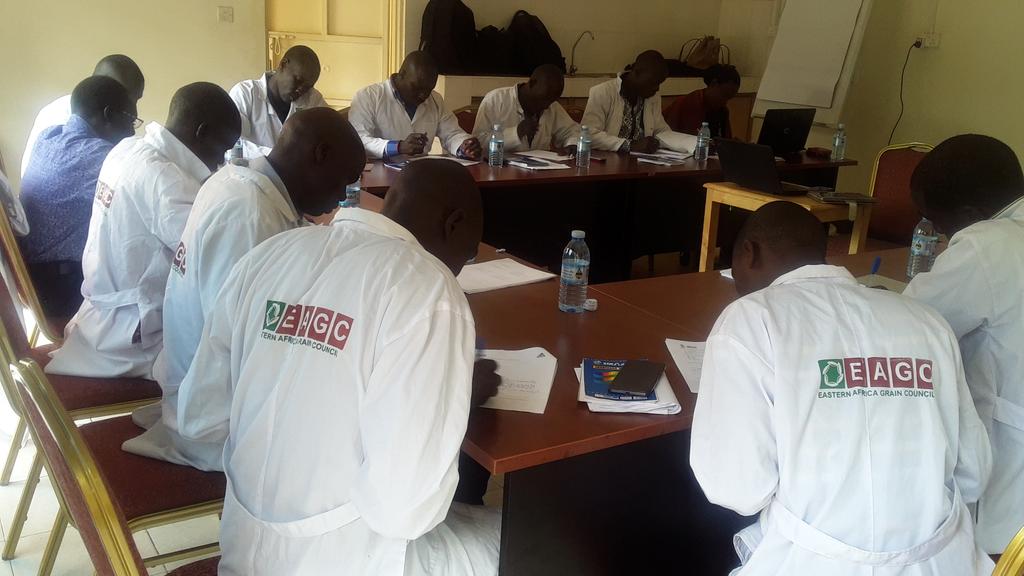 PaustaClessy's tweet photo. Maize Grader's training at the @EAGrainCouncil Training Centre Muyenga. The training was done in partnership with @UNBSug 
#WeAreEAGC https://t.co/P28OmAuBkX