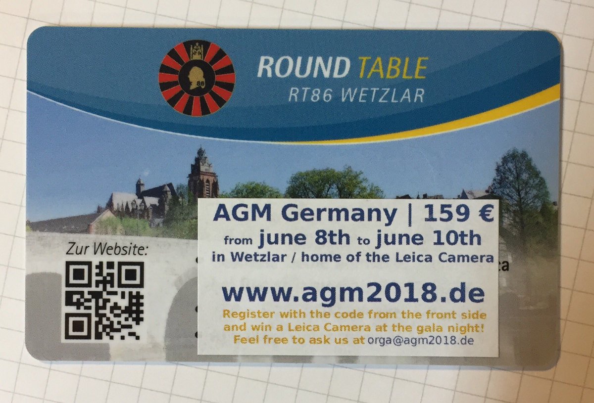 AGM_2018's tweet photo. WATCH OUT FOR THESE CARDS AT THE #NEAR2017. Register for AGM GER at https://t.co/HGhprunUID and pay until 2018/01/31 and win a Leica Camera at the gala night. #AGM2018 #hellofromRT Wetzlar https://t.co/gJvfgcAqoV
