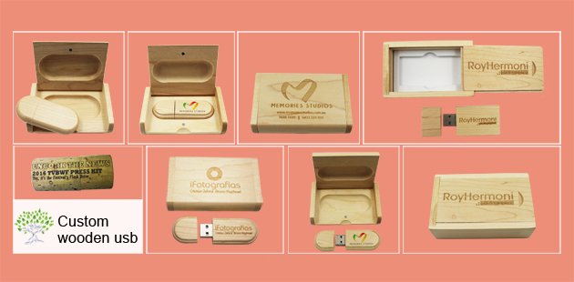 wooden usb with lasr lgoo