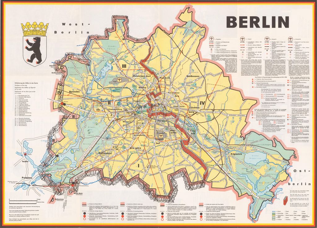 mappluk's tweet photo. The Berlin Wall fell 28 years ago today. Here's a #map from 1963 showing how the wall ripped through the centre of the city, separating East from West. #berlinwall #ironcurtain #history #germany https://t.co/0ZhfuT2gqb