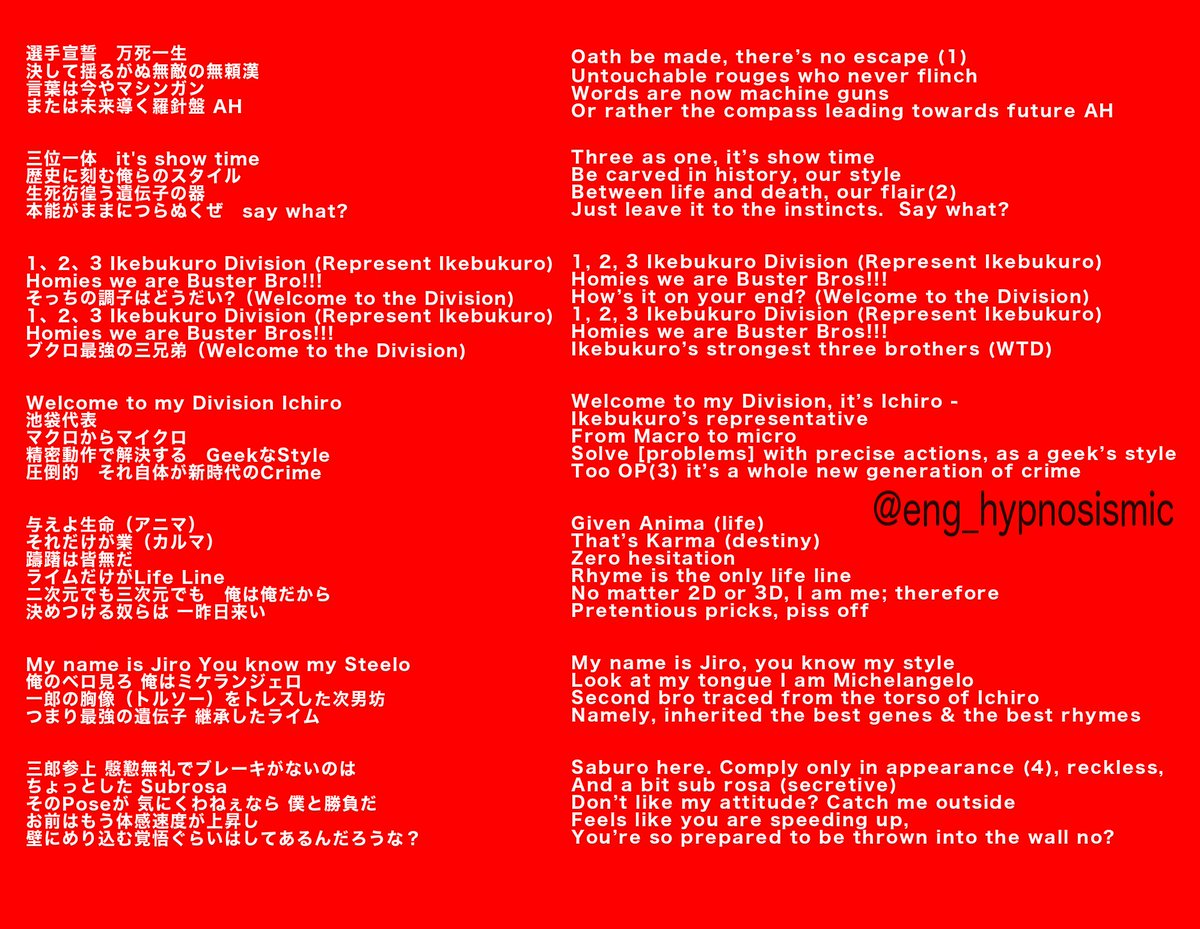 Translatedtweets Drb Division All Stars ヒプノシスマイク Division Rap Battle 歌詞 Division All Stars Hynosis Mic Lyrics Division Rap Battle Lyrics Translation In English T Co Rlyhkhmrts Hypmic ヒプマイ ヒプノシスマイク