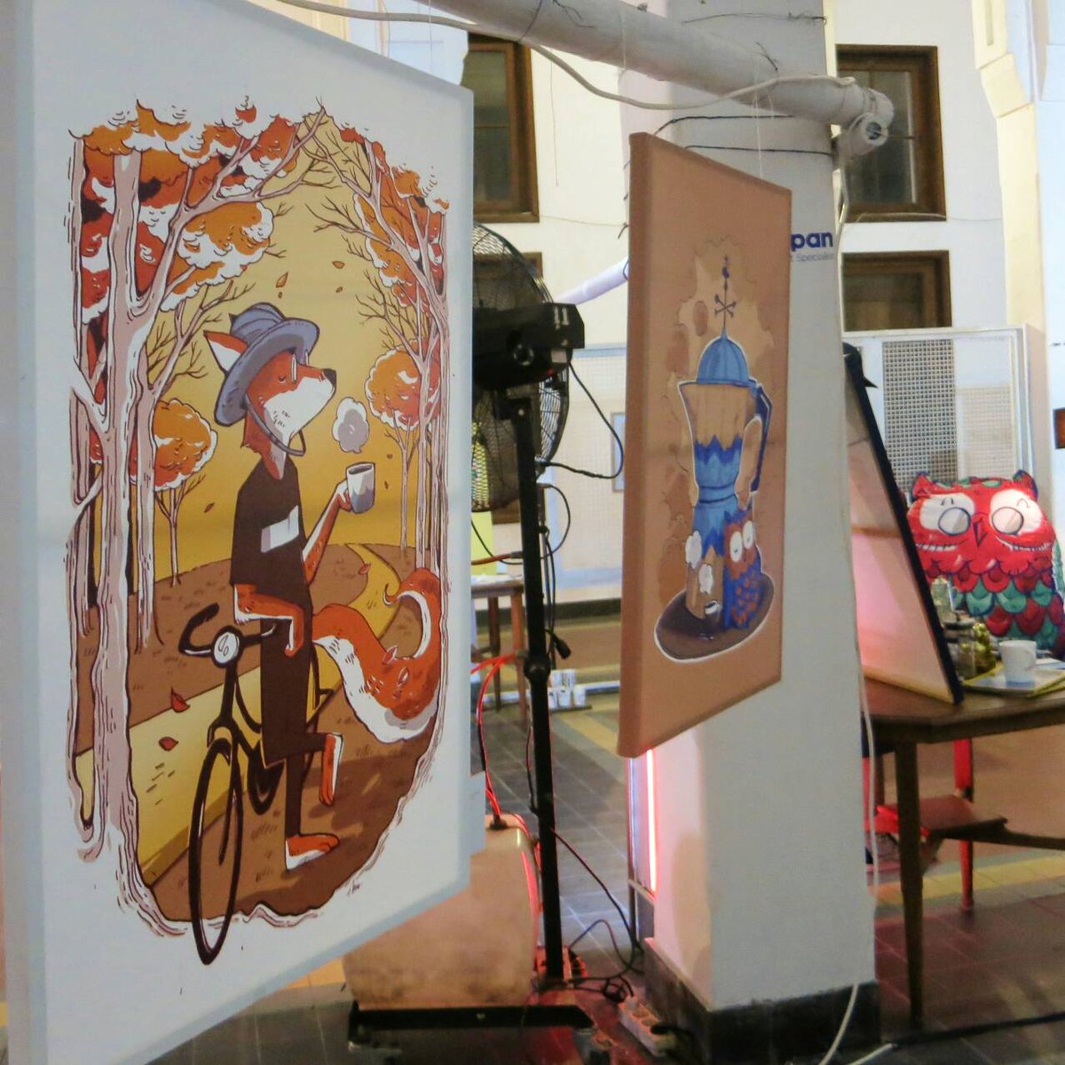 arrisaprillo's tweet photo. Sunday Ride.. My Artwork at Artotel Week exhibition. 8 - 11 Nov. Gedung Cipta Niaga. Yuk mampir 😀👍 #studiomili #illustration #art https://t.co/gQxioLr6Iy