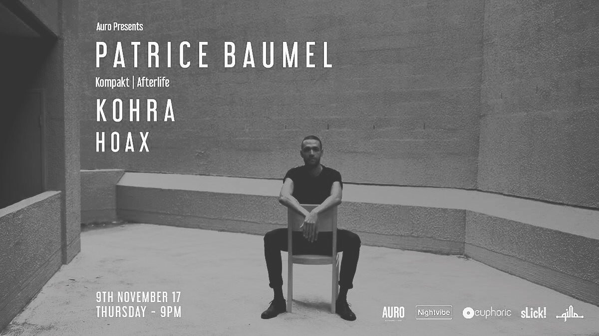 .<a href="/patricebaumel/">Patrice Bäumel</a> takes over Auro tonight in New Delhi! Support from <a href="/Kohra/">Madhav Shorey</a> &amp; <a href="/Bhallanator/">Akshay Bhalla</a>