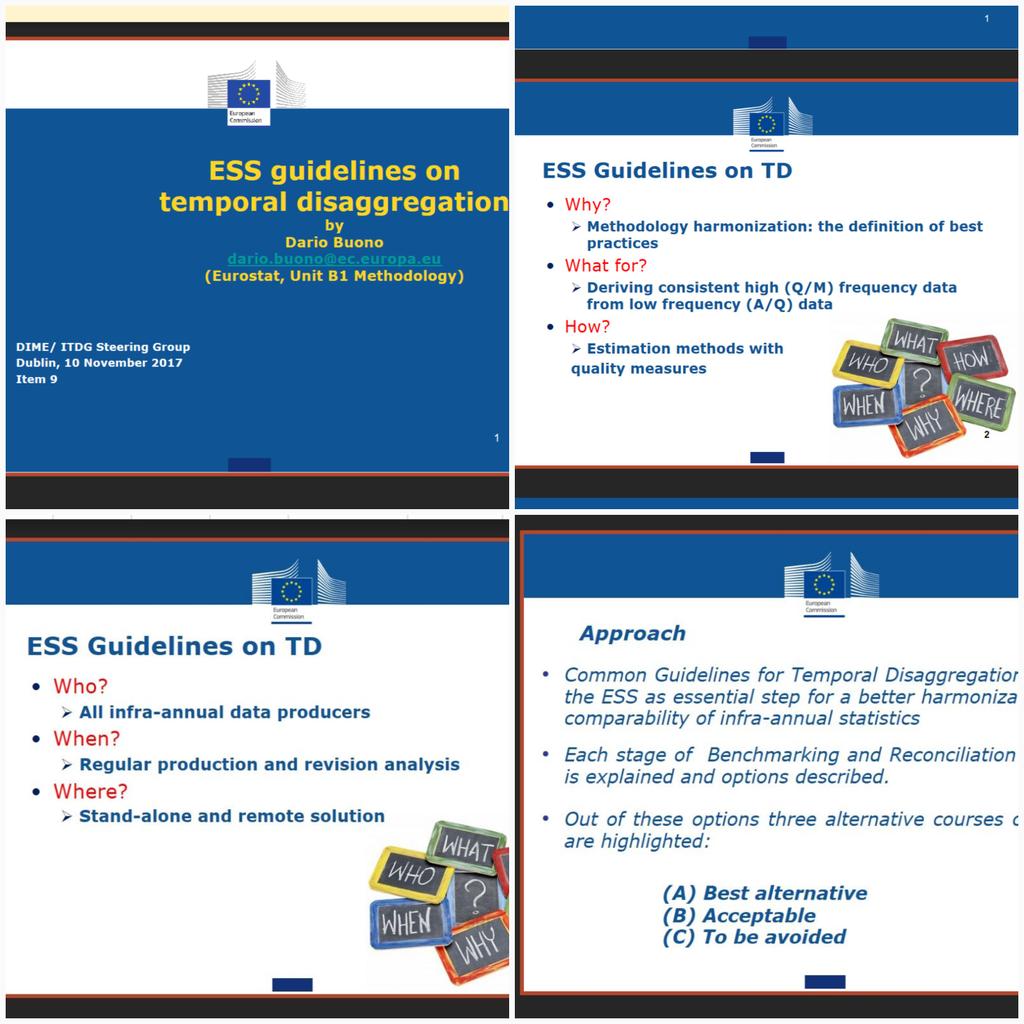 darbuono's tweet photo. #DIMEITDG Steering Group
Here the slides on #ESS #Guidelines on #TemporalDisaggregation for #OfficialStatistics
Joint #Eurostat work with @ONS @istat_it @StatsHungary @destatis @statisticscbs @STATISTIK_AT
https://t.co/Yz2PwZiWjh https://t.co/DYNd1vNBcj