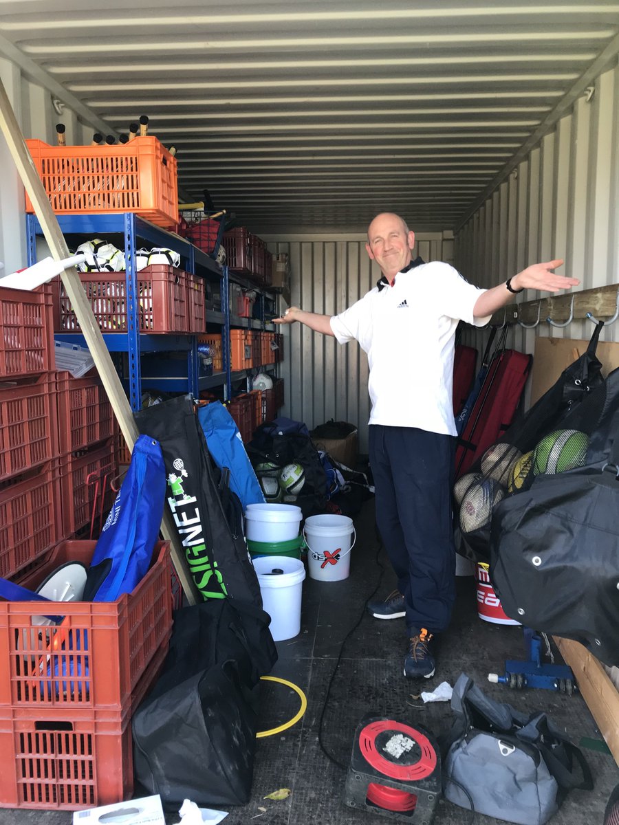 the_dance_lady's tweet photo. Nothing happier ! than a #PETEACHER in his PE shed ! @wwsgo @SidSlater #learningthroughPE #PEmatters #PErocks https://t.co/VNQo8oSYdJ