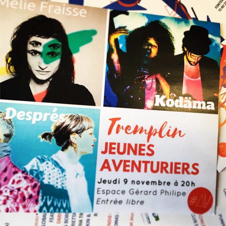 DespresMusic's tweet photo. Ce soir 20h - Finale du #tremplin des @flesaventuriers✌️ avec @MelieFraisse & #Kodäma à #FontenaySousBois
#pop #electro #3concerts #gratuit https://t.co/3Sh1iEmmIn