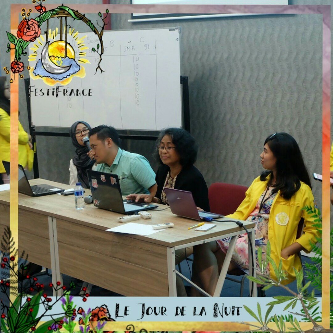 Salah satu acara dalam FestiFrance yang paling ditunggu oleh adik-adik dari sma yaitu " Concours Les Langues", dukung terus sekolah mu 💪

Le 7ème Festifrance
Le jour de la nuit
#UneJournèeIllimitée