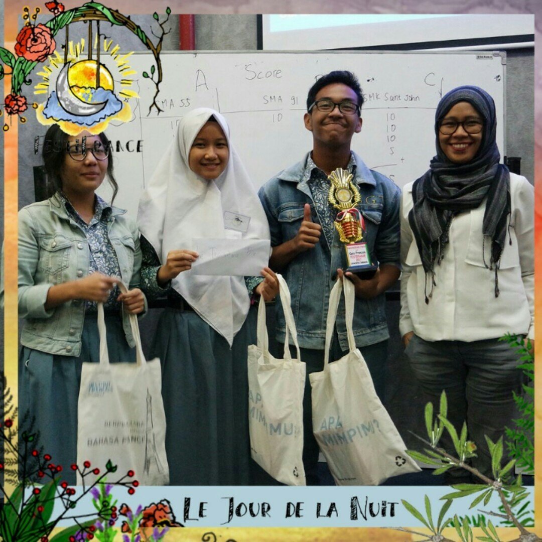 Inilah adik-adik dari SMA 91 yang berhasil memperoleh juara ke-3. Selamat yaa 🙏👏 Le 7ème Festifrance
Le jour de la nuit
#UneJournèeIllimitée